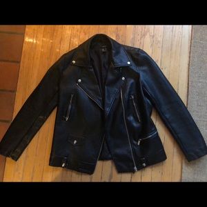 Classic black leather jacket
